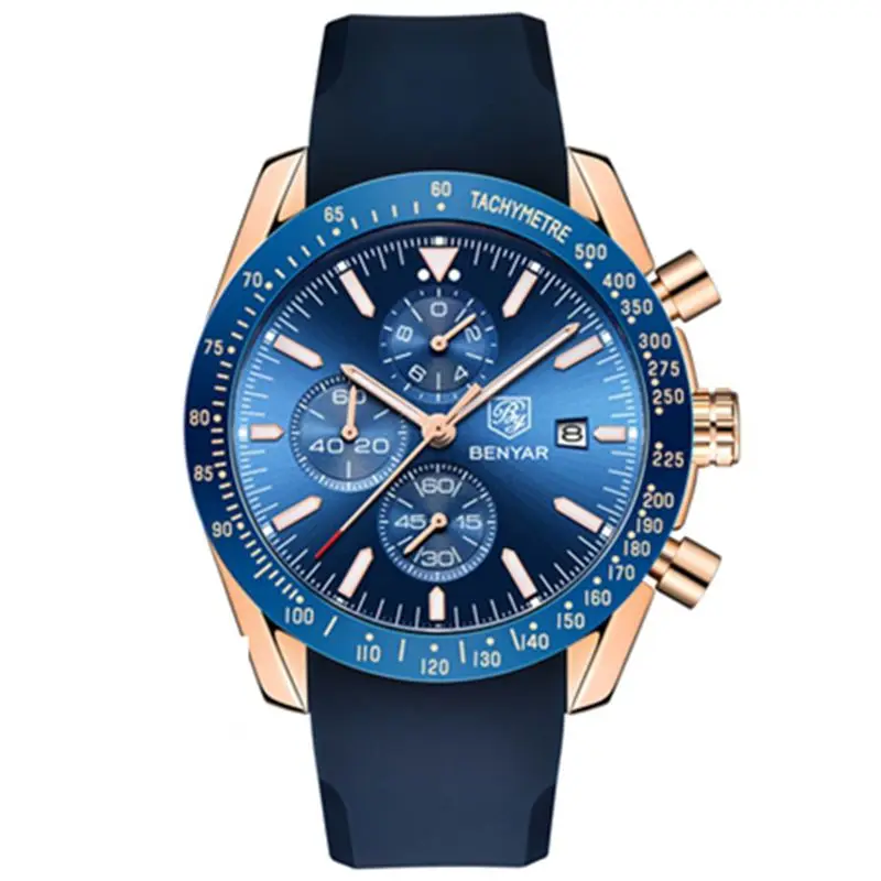 

BENYAR Watch Men Top Brand Luxury Chronograph Wristwatch Fashion Blue Waterproof Military Sport Male Clock Relogio Masculino