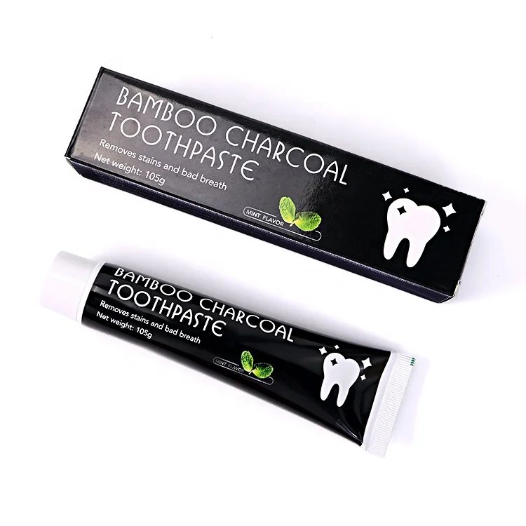 

105g Oral Care Private Label Activated Charcoal Bamboo Toothpaste Mint Flavor Fresh Breath, Black