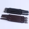 Fashion Wide Brown Black Triple Leather Bracelet Cuff Men Wristband Gift Accessories