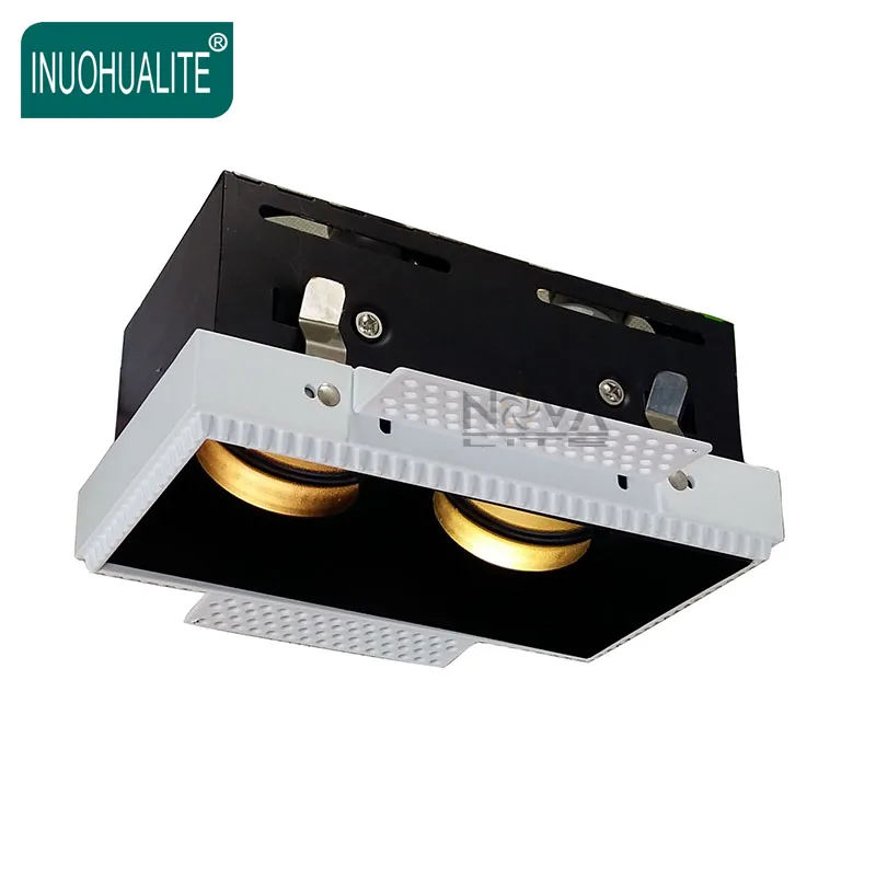 
Recessed dimmable double head trimless spot light mr16 gu10 