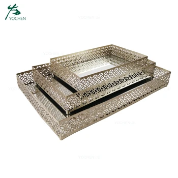 rectangle mirror tray