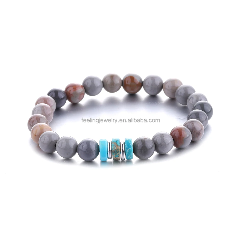 

2018 New Arrival DIY Decompression Relaxed Natural Stone Beads Bracelet For Men And Women, Gold;silver