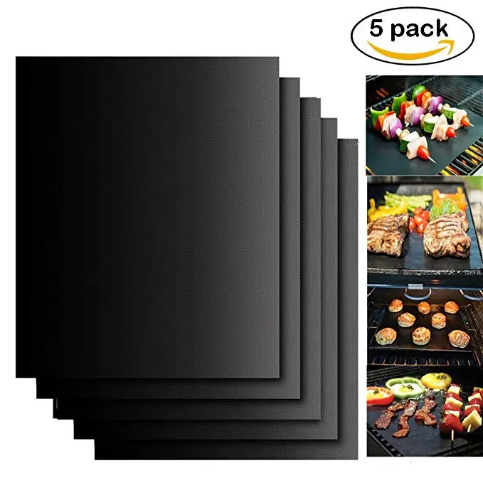 

Heat Resistant Oven Liner Barbecue Grilling Accessories Heavy Duty 600 Degree Non-Stick BBQ Grill Mats, Black /copper