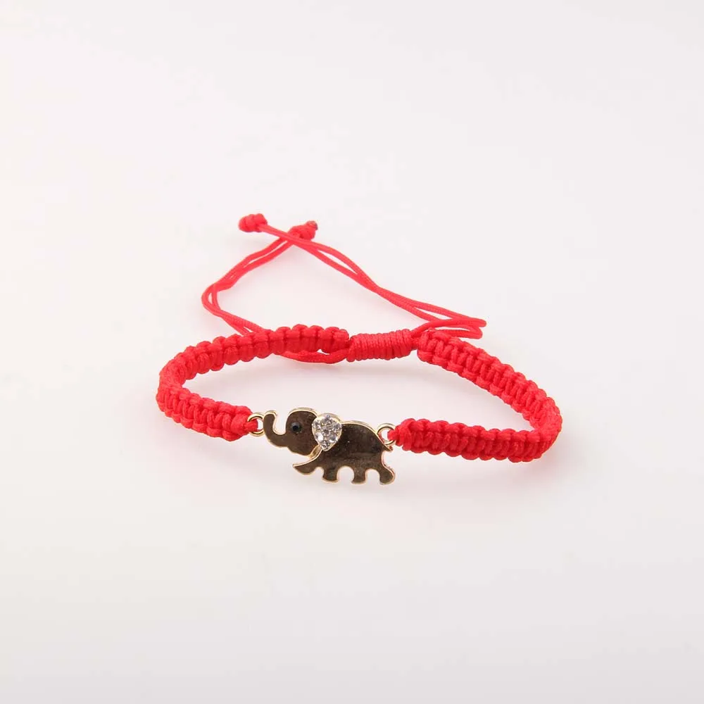 

wholesale fashion friendship bracelet elephant woven red rope bracelet adjustable bracelet, As show (customize colors are available)