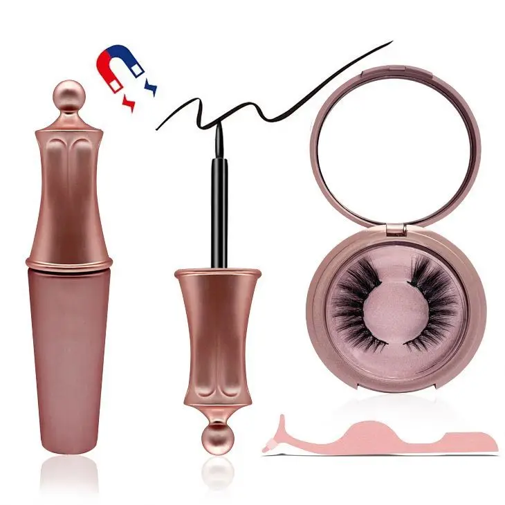Manufactory magnetic box lashes magnetic eyelashes kit with eyeliner
