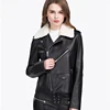 Custom new design lapel long sleeve soft leisure women Genuine leather jacket