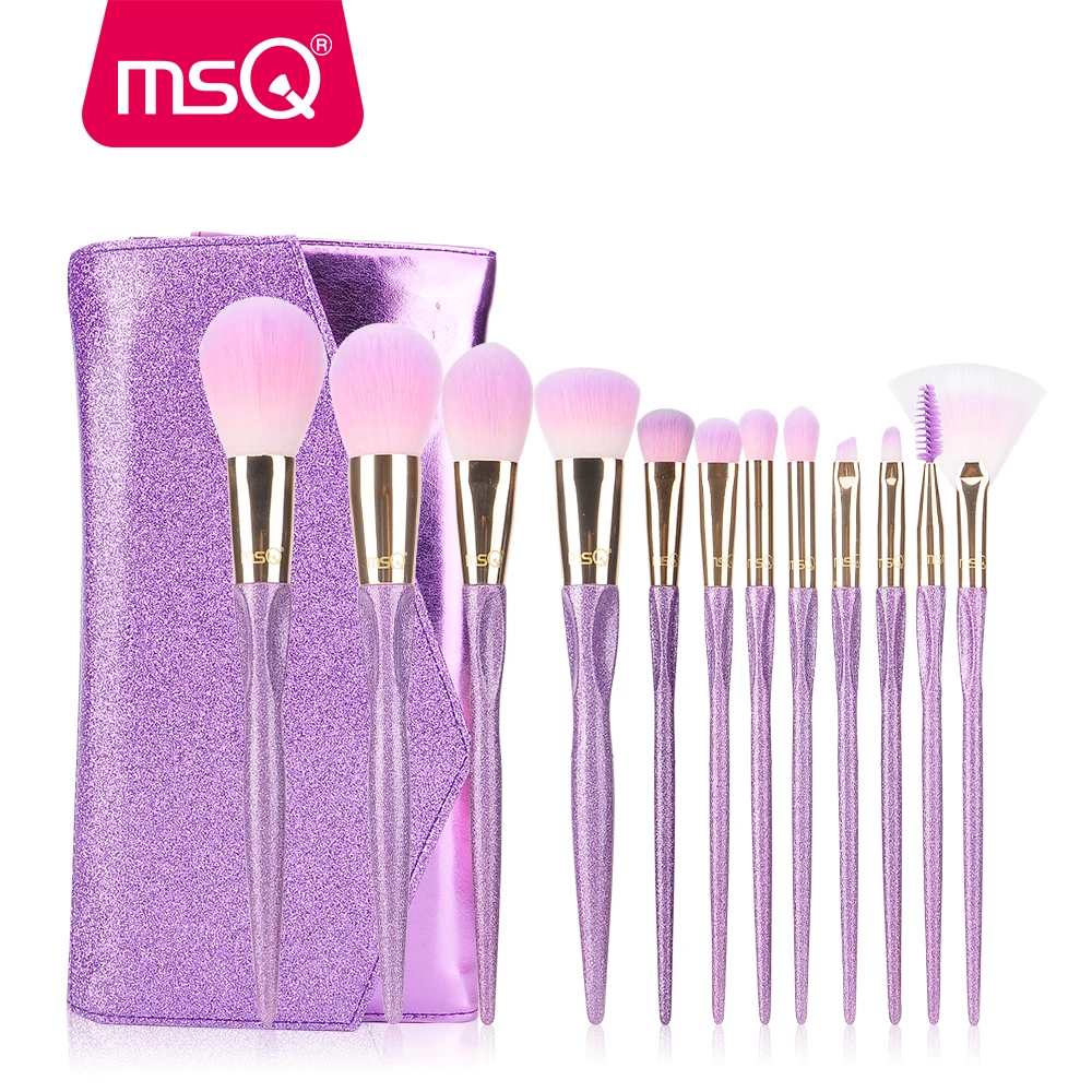 

MSQ 12pcs Makeup Cosmetics Professional Makeup Brushes Set Synthetic Hair bling Makeup Brushes brochas maquillaje