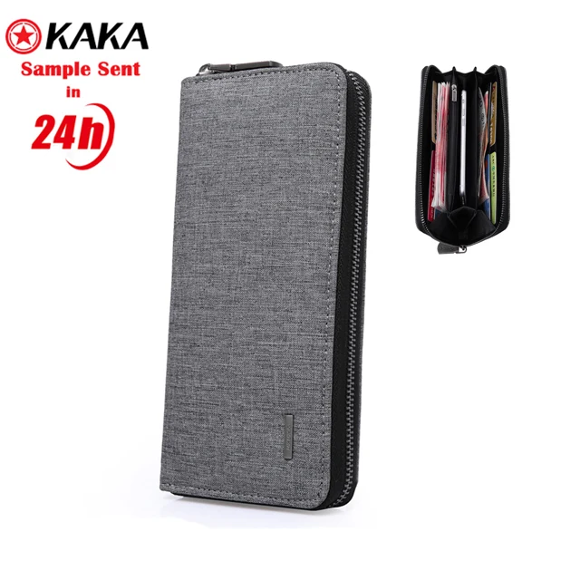 

2019 factory promotion new design small daily gift hand men wallet bag, Black;grey