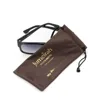 Promotion Microfiber Fabric Gold Stamping Drawstring Glasses Pouch Bag with Gold Logo