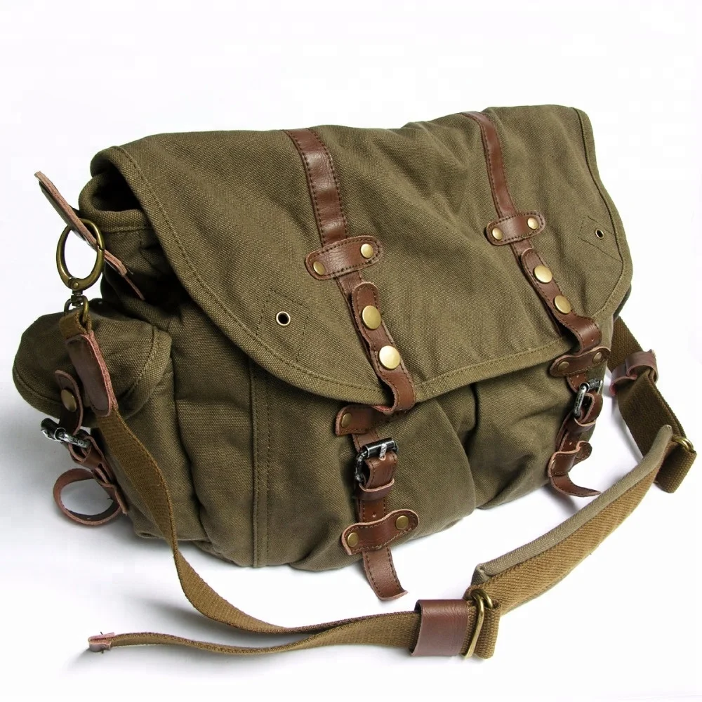 

TF 2810 Large Capacity Popular Canvas Day Shoulder Bags for School, Army green, khaki