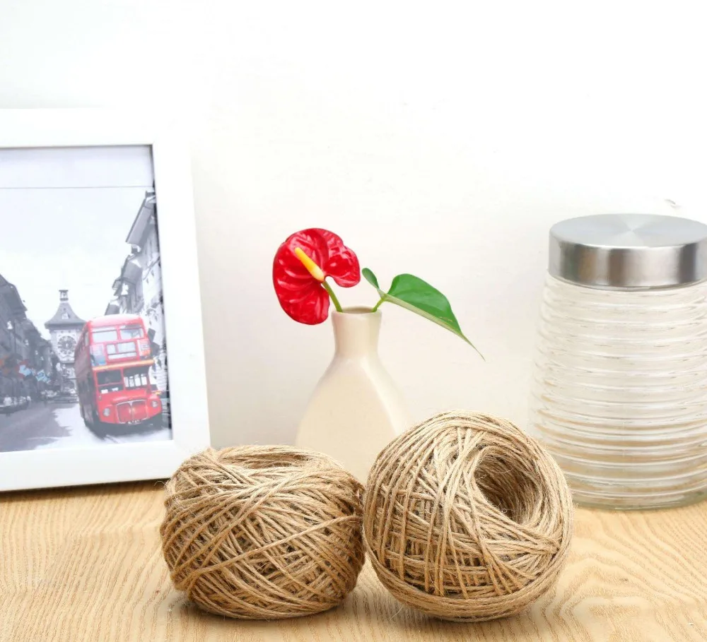 Wholesale 2mm Diy Colorful Twine Waxed Cord Hemp Jute Rope For Packing