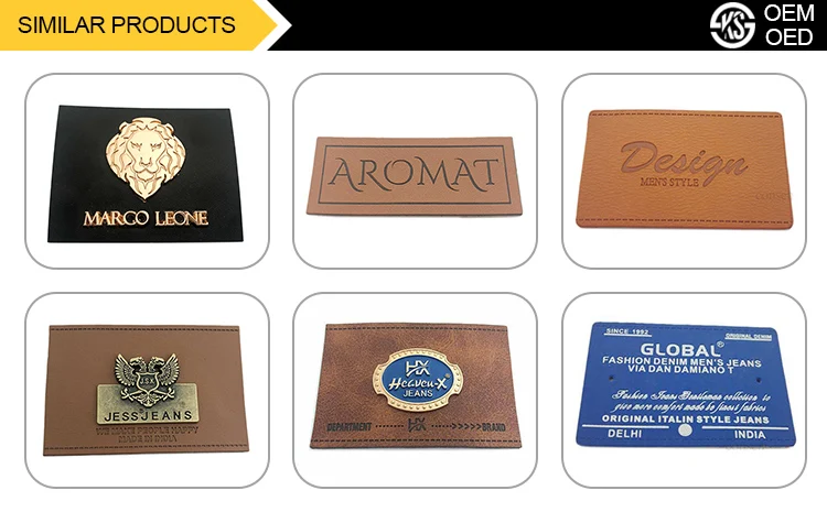 Vintage style custom design sewing label jeans pu leather patch for jackets/clothing