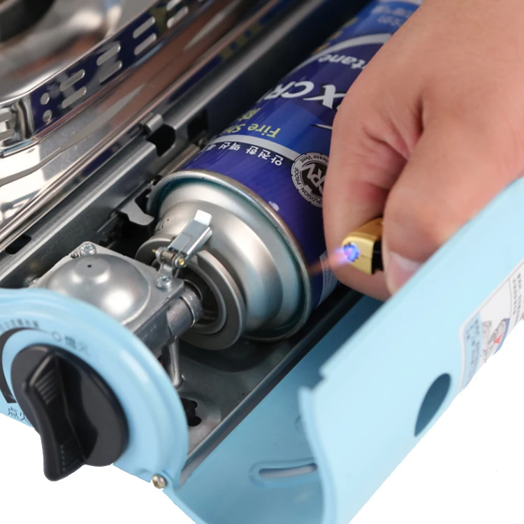 Wholesale Professional Camping Outdoor Hiking  Topflame Blue Color Portable Butane Gas Stove  Survival Kit Gas Stoves