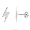High Quality Silver Gold Plated Stainless Steel Tiny Lightning Bolt Stud Earrings
