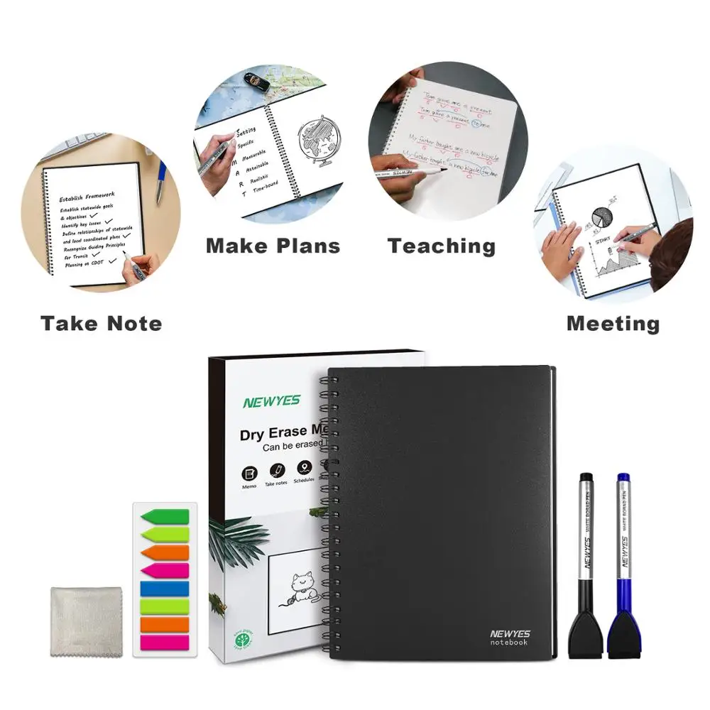 Newyes Brand A6 Erasable Mini Notepad Reusable Notebook Dry Erase