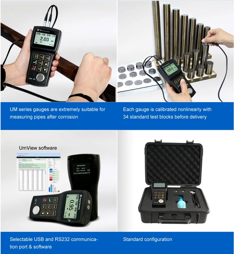 Yushi Um2 High Accuracy Thickness Tester Portable Ultrasonic Thickness