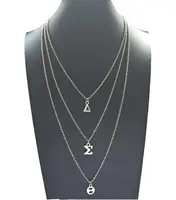

hand made Sorority accessories DST Necklace Delta Sigma Theta Letters Long Multilayer Chain Jewelry