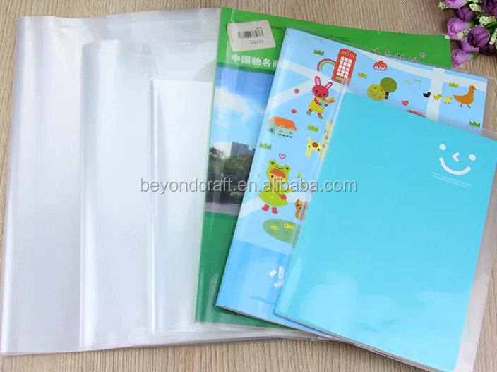 Clear Plastic Poly Book Jacket Transparent Pp Self Adhesive Students