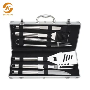 Image of Amazon Hot Sale Small Order 7PCS Barbecue Accessory Grill BBQ Tool Set With Storage Case