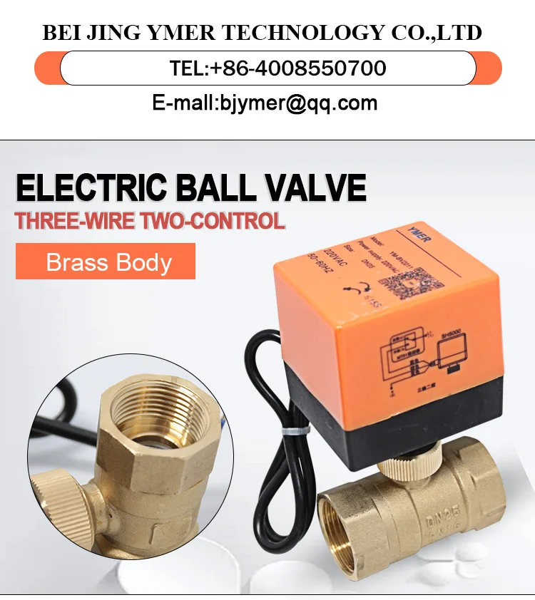 DINGMINGMING Valve DN15/DN20/DN25 Electric Motorized Brass Ball Valve DN20 AC 220V 2 Way 3-Wire with Actuator Specification : DN40, Voltage : 220V