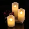Led Candle Flameless Candle Moving Wick Free-Flowing 3D Fireless flame Real Wax LED Pillar Candle Light With Timer,Home Wedding