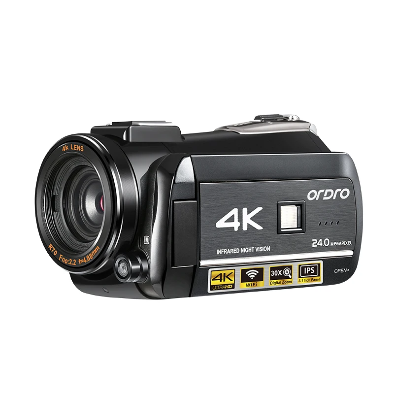 ORDRO AC3 4K  IR Night Vision Video Camera 3.1 Inch IPS Touch Panel  Night Shot 4k camcorder