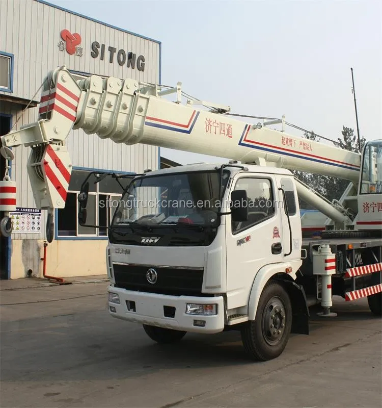 10 Ton Foton Truck Crane With Five Sections Hexagon Telescopic Boom