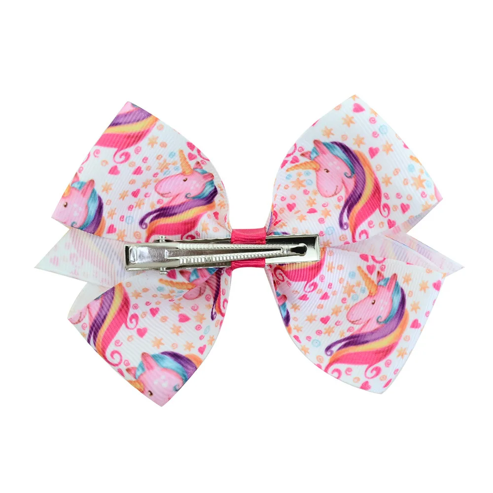
European and American hot style jojo7 color set kids hair bow with clip 