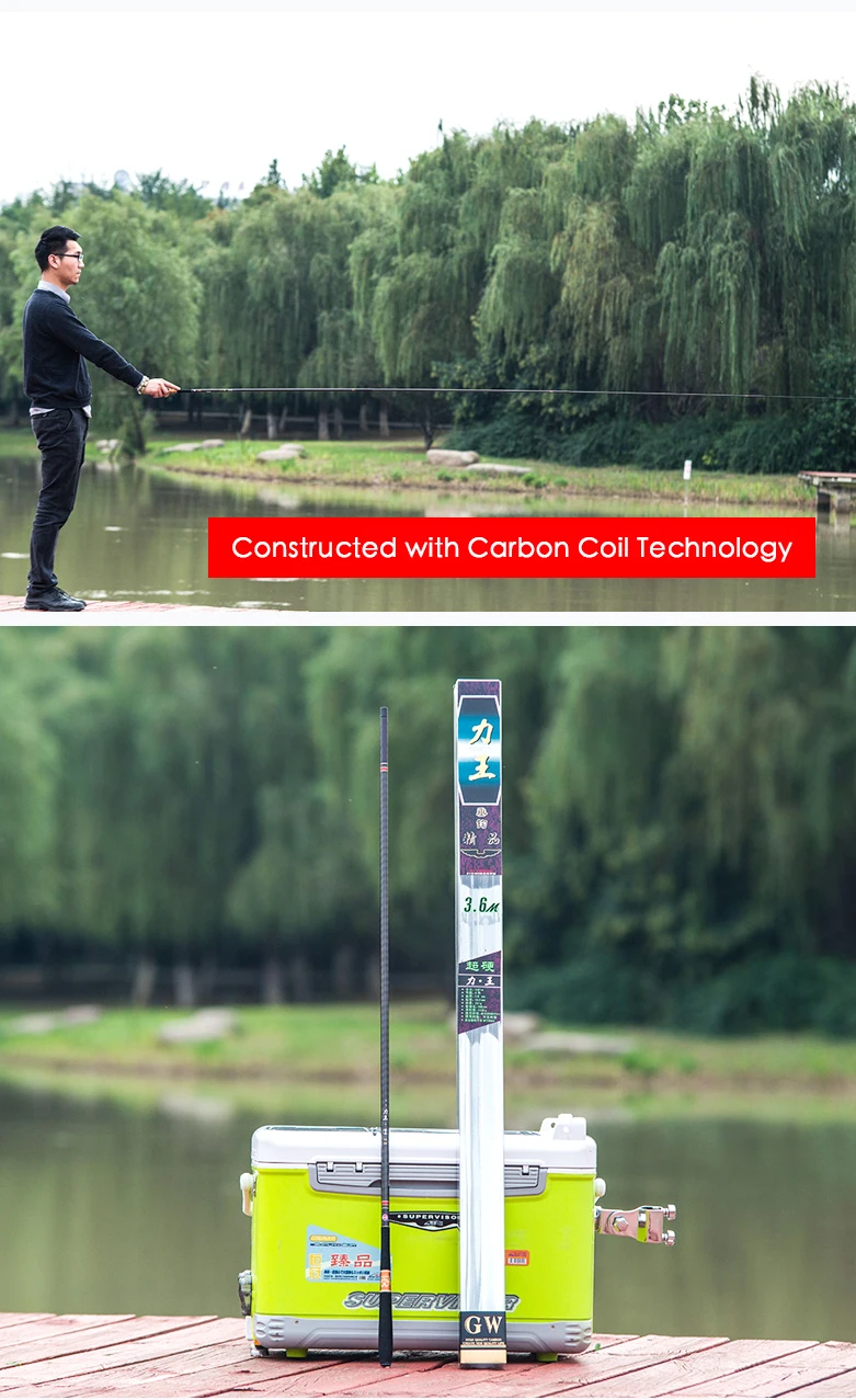 Gw 2.7m 3.6m 4.5m 5.4m 6.3m 7.2m High Carbon Telescopic Fishing Rod