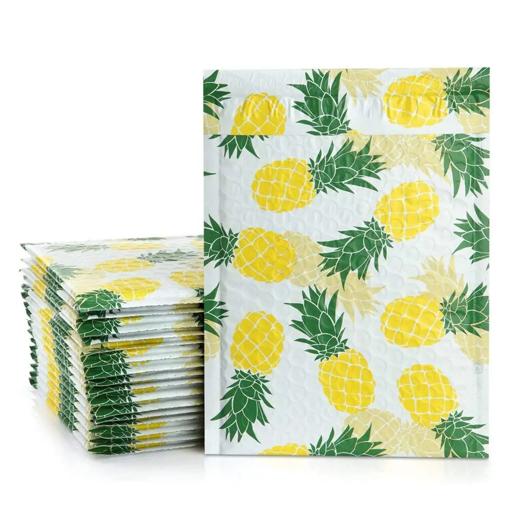 UCGOU 6x10 Poly Bubble Mailers Padded Envelopes Pineapple Designer Boutique Custom Bags CD/DVD Mailers Pack of 25