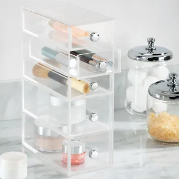 Clear 5 Drawer Acrylic Tower Chest Acrylic Makeup Storage Box