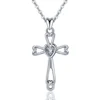 Women Sterling Silver Infinity Love Heart Cross Shape necklace