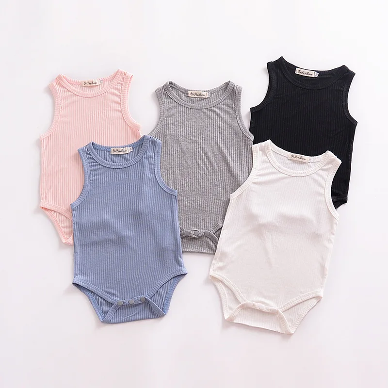 

2018 Factory Wholesale Professional Custom Organic cotton Plain Baby Clothes Romper Boy and Girls, Picture shows or customized color