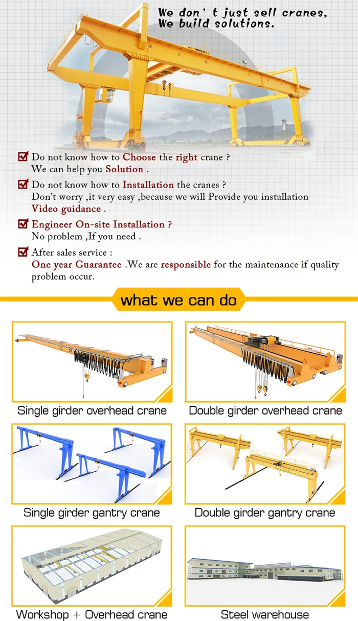 electric hoist 20t gantry crane with cantaliver