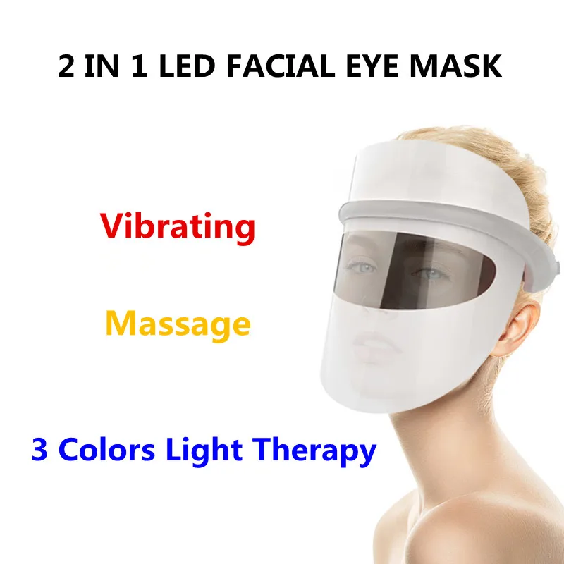 
Multifunction Led Light Therapy Face Beauty Mask 3 Colors Vibrate Eye Massager At Home 
