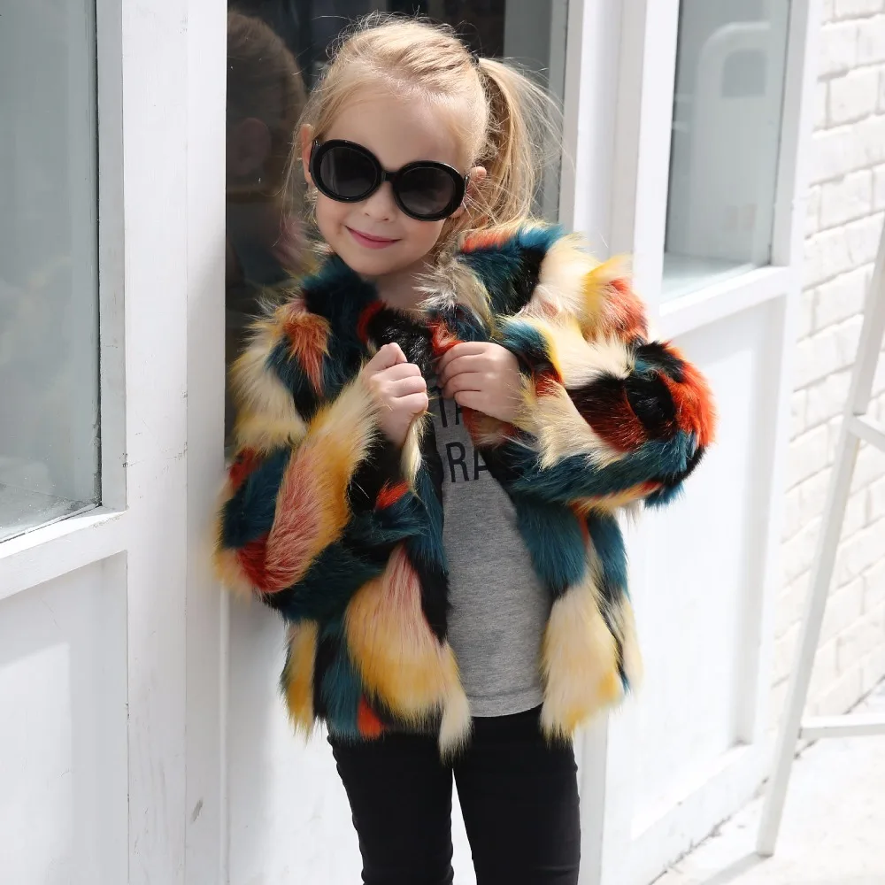 

New Design fashion wholesale OEM service color winter faux fur coat, Picture color