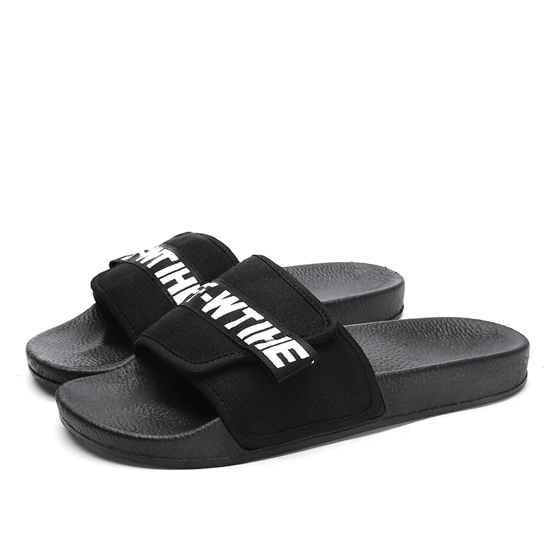 

New Design Men PVC Slide Sandals Beach Slipper For Men Black Summer Chappal, Can be custom