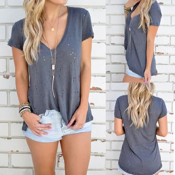 v neck casual tops