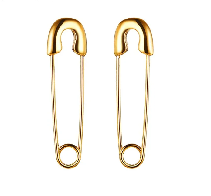 

Stainless Steel Stylish Cartilage Earrings Punk Goth Safety Pin Earrings for Women Girl