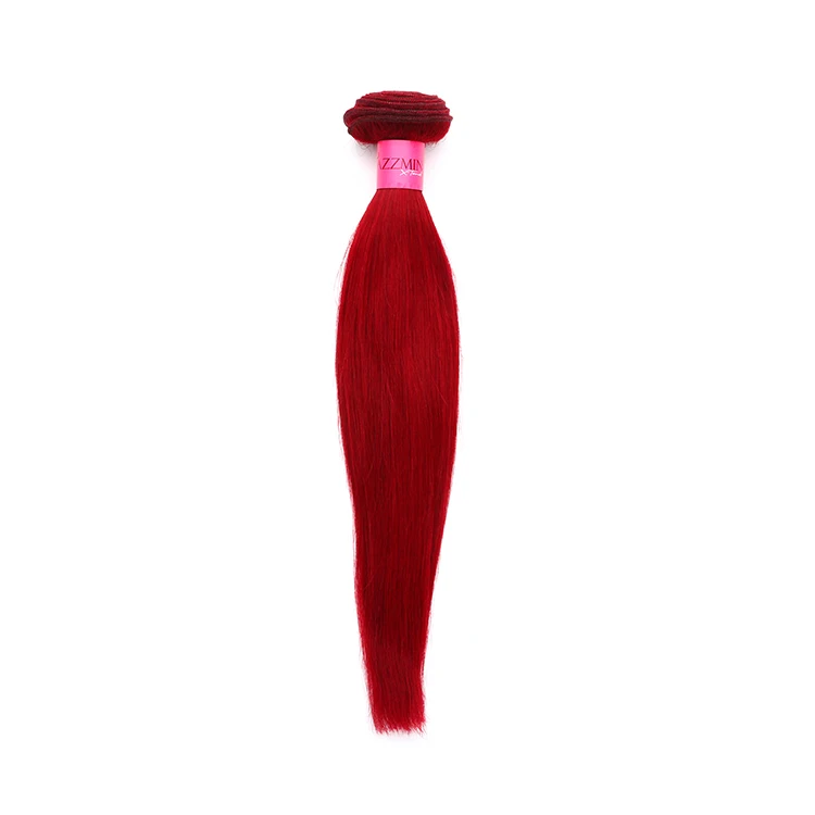 

Red Brazilian Hair Bundle Weave Straight Color Custom Bundle Wrap