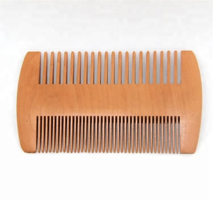 

Custom logo double Wide fine teeth wooden small hair beard comb, Customized color