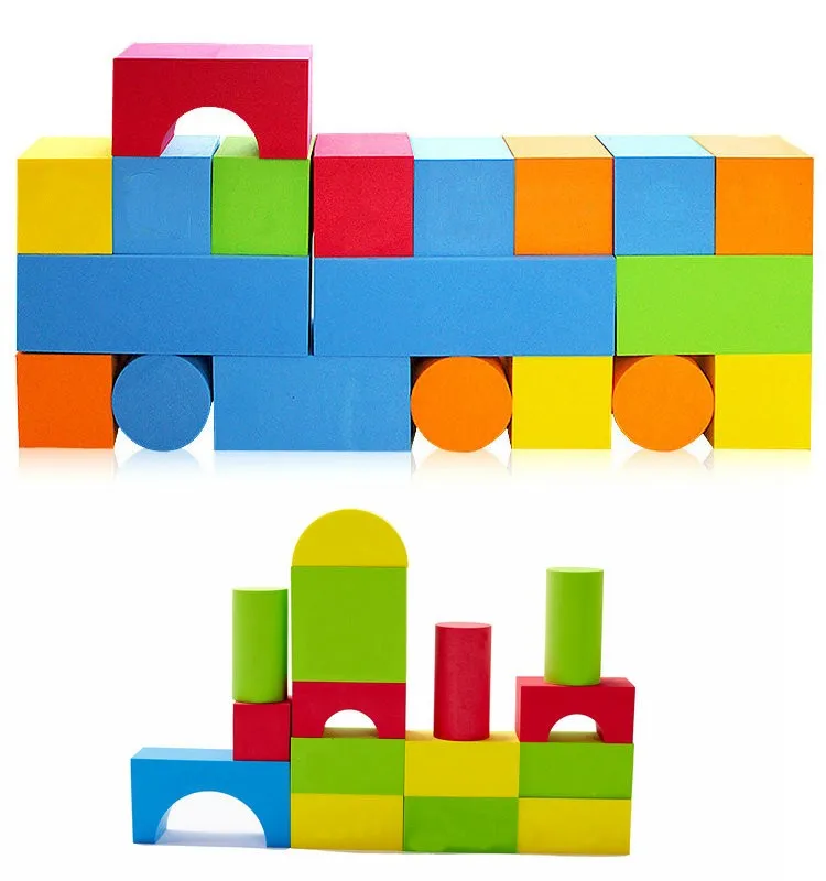 blue foam building blocks