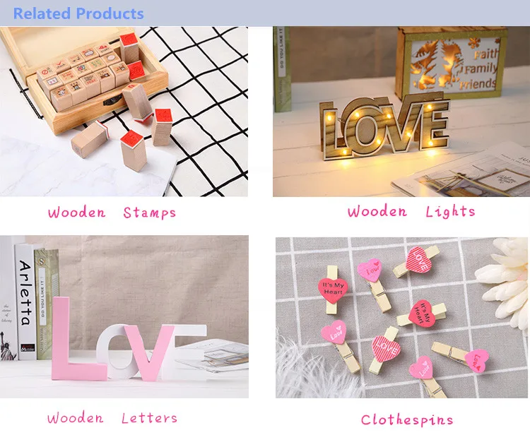 Home Decoration Wood Craft Free Standing White Love Mdf 3d
