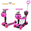 Alibaba china factory cheap price 5 in 1 multifunctional three wheel foot kick baby scooter