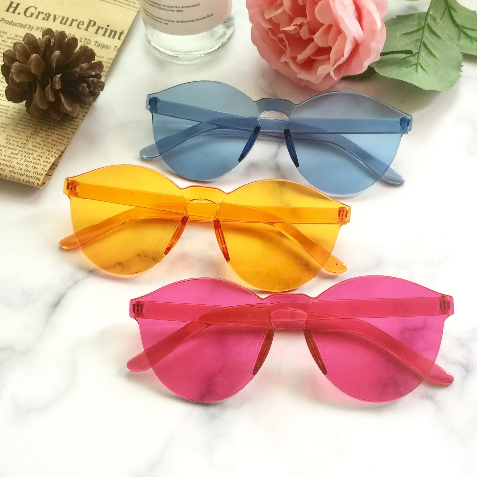 

Jelly candy color clear sun glasses unisex fashion sunglasses