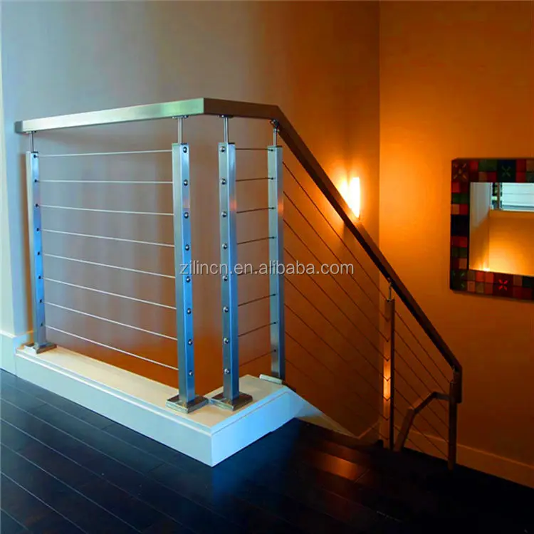 Fil/câble en acier inoxydable escalier gardecorps, rampes d
