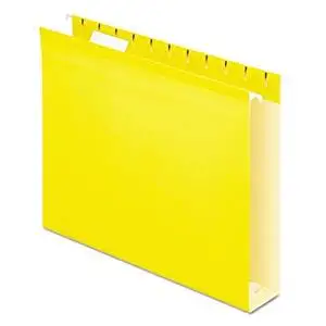 Pendaflex Colored Box Bottom Hanging Folder - Letter - 8.50quot; Width x 11quot; Length Sheet Size - Ring Fastener - 2quot; Folder Fastener Capacity - 1 Pockets - Pressboard - Yellow - 25 / Box