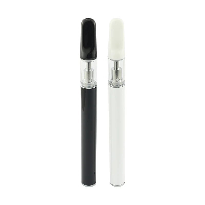 

High quality empty disposable vape pen ecigarette cbd oil vaporizer ceramic coil 0.3ml cbd oil vape pen, White;black