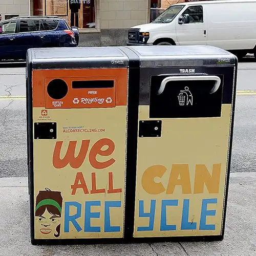 Waterproof and fire resistant trash can outdoor galvanized stainless steel double dustbin segregated waste bin