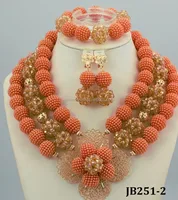 

Hot selling Coral Necklaces Bracelet Earrings African Nigerian Wedding Beads Jewelry coral beads necklace jewelry set JB251-2